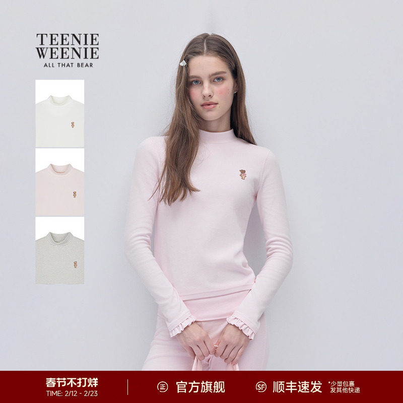 TEENIEWEENIE bearnova小熊女装T恤秋冬时髦半