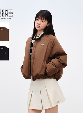 TEENIEWEENIE bearnova2025年冬季新款女装时髦棒球领面包感棉服
