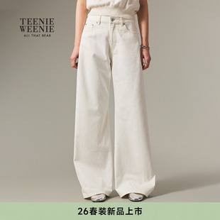 TeenieWeenie小熊女装牛仔裤26春季新品柔软舒适复古水洗香蕉裤