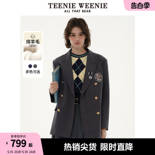 西装 西服外套学院风女装 新款 TeenieWeenie小熊2024年春装 知识分子