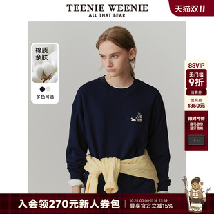 卫衣休闲长袖 学院风T恤圆领美式 上衣潮 秋季 TeenieWeenie小熊女装