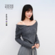 休闲毛衣 不规则设计感低U领露肩版 TEENIEWEENIE bearnova小熊女装