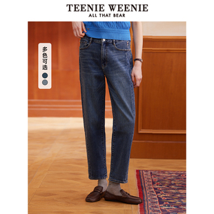 学院通勤休闲直筒长裤 TeenieWeenie小熊女装 新款 2025年秋季 牛仔裤