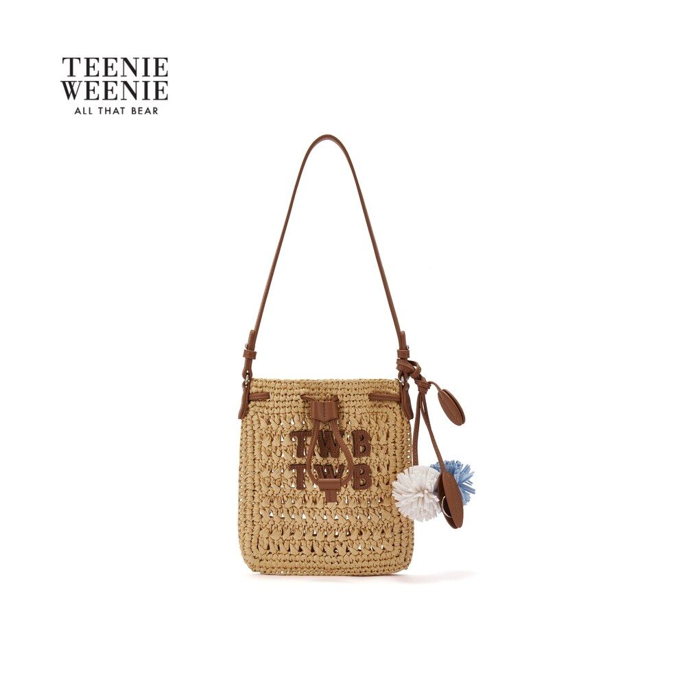 TeenieWeenie小熊女装单肩包26春夏款时尚潮流舒适立体针织水桶包