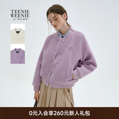 TeenieWeenie休闲棒球款毛呢大衣