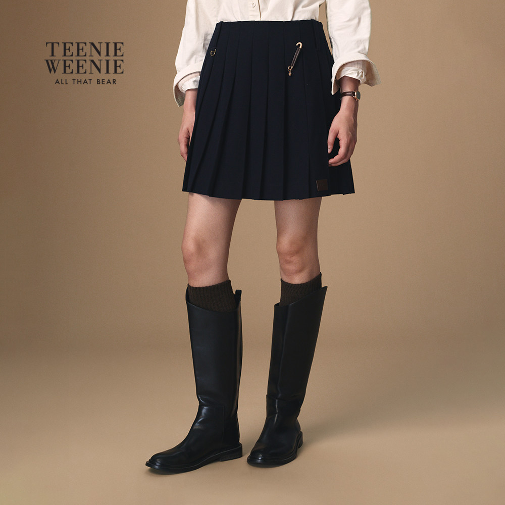 TeenieWeenie小熊女装半身裙2025冬季新款学院风优雅
