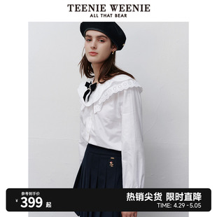 衬衣女装 TeenieWeenie小熊春装 长袖 荷叶边大翻领甜美少女衬衫