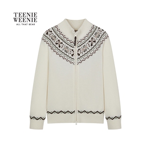 【T.W.R.C】TeenieWeenie小熊女装25冬新款半高领费尔岛开衫twrc