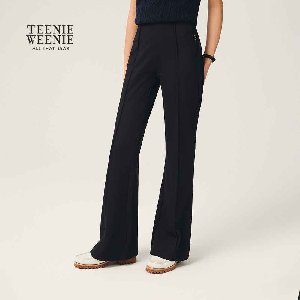 TeenieWeenie小熊女装卫裤2025年秋季新款复古时髦微喇针织休闲裤,女装/女士精品,卫裤,淘宝优惠券,粉丝福利购,淘宝优惠卷