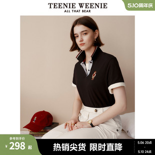 POLO衫 时尚 基础款 女装 休闲通勤刺绣短袖 TeenieWeenie小熊夏季