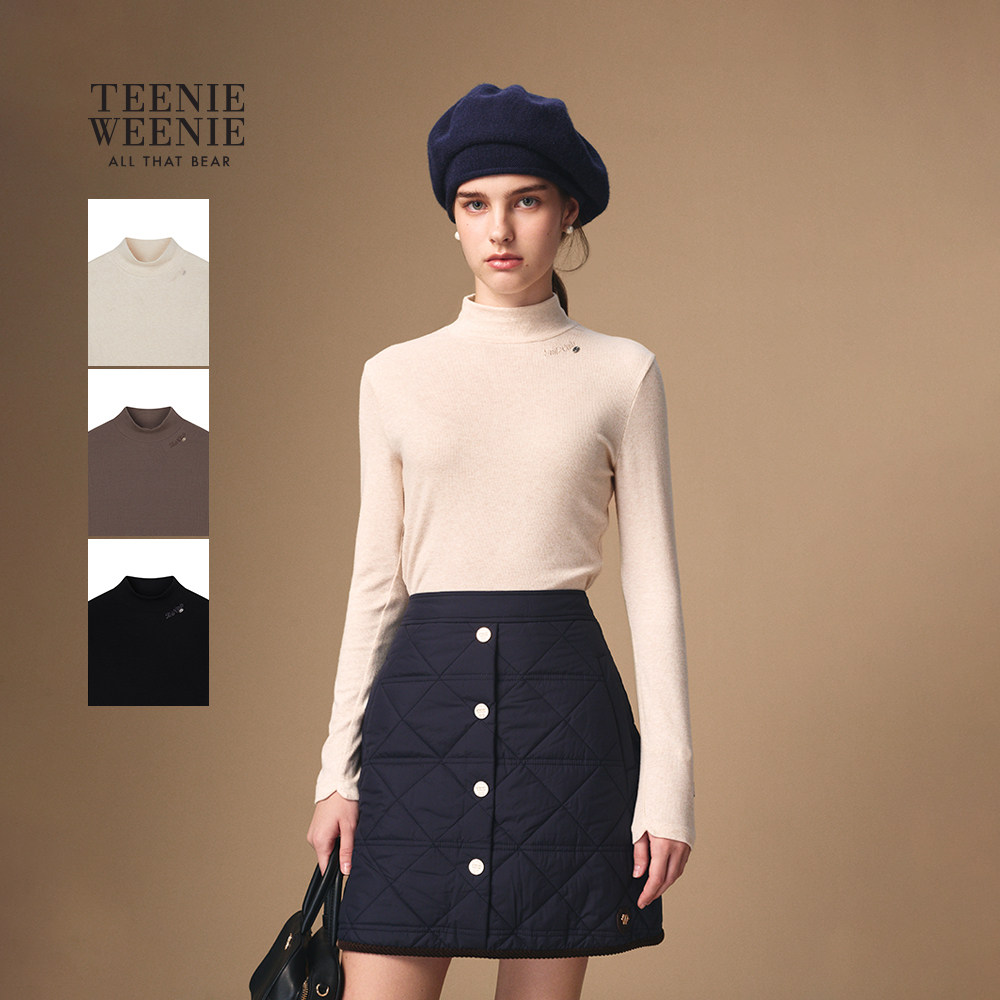 TeenieWeenie小熊长袖T恤女装2025冬季新款简约优雅