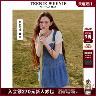 丹宁牛仔背带裙子短裙潮 新款 TeenieWeenie小熊女装 复古连衣裙夏季