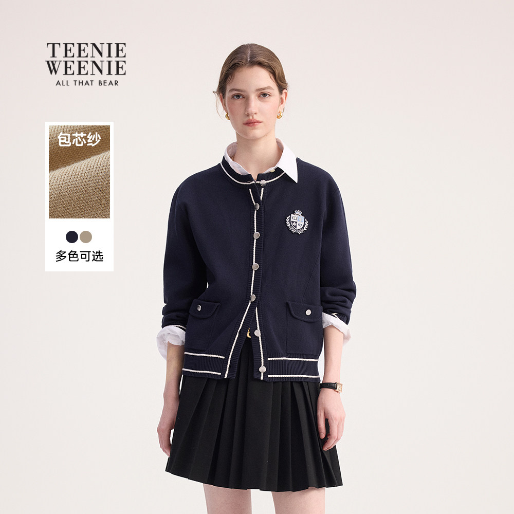 TeenieWeenie小熊女装毛针织衫2025冬季新款简约休闲