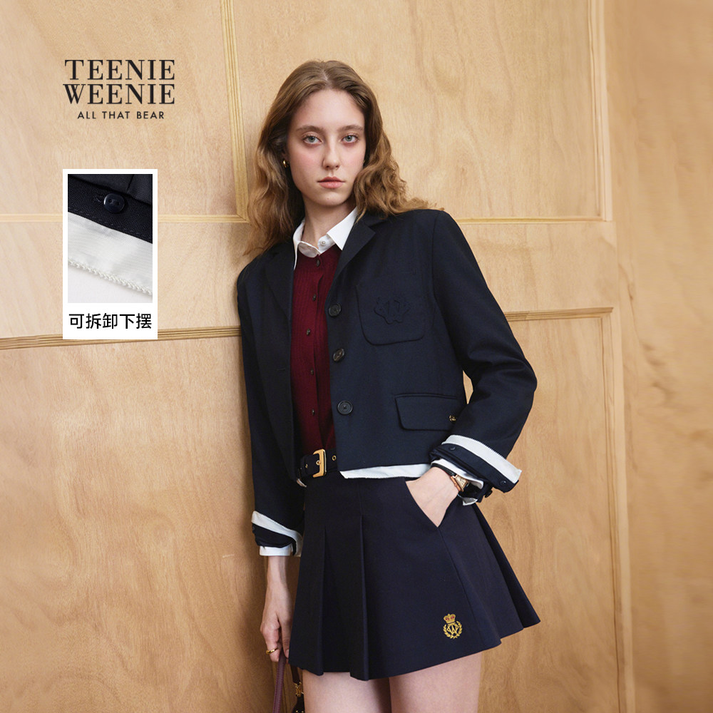 TeenieWeenie小熊女装西装2025年秋季新款学院风短款合身两穿外套,女装/女士精品,西装,淘宝优惠券,粉丝福利购,淘宝优惠卷