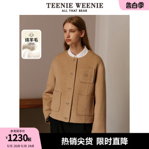 TeenieWeenie小熊秋冬休闲短款毛呢大衣小个子呢子大衣