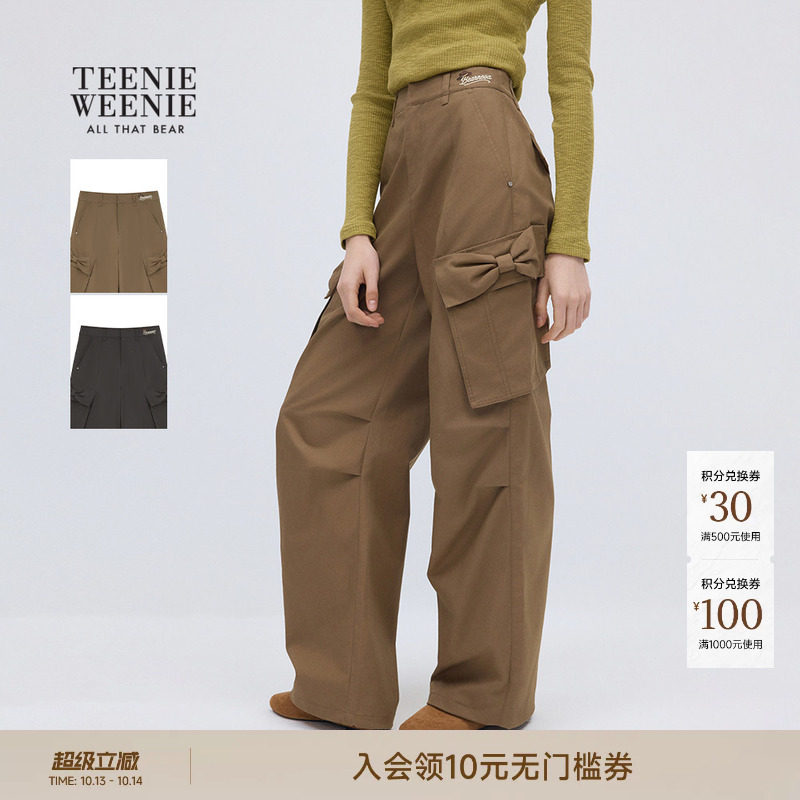 TEENIEWEENIE bearnova小熊女装休闲裤2026秋季新款元气工装长裤