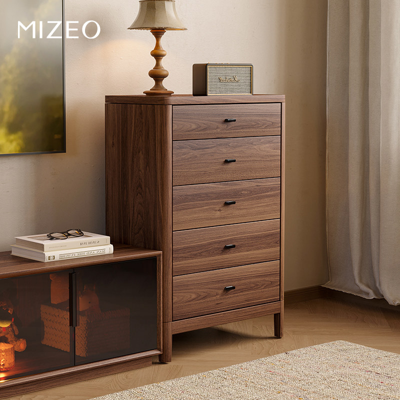 MIZEO米卓/北美黑胡桃木中古电视柜斗柜餐边柜酒柜客厅简约储物柜