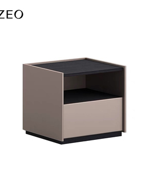 MIZEO 意式极简烟熏色床头柜现代简约网红ins风卧室床边柜 设计师