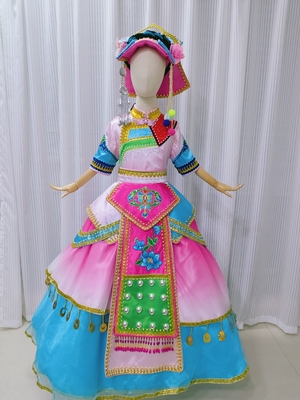 快乐阳光女童彝族羌族壮族苗族黎族傈僳族普米族纳西族佤族演出服
