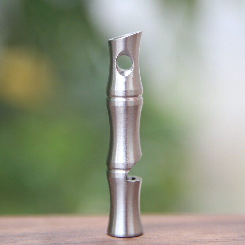 k1不锈钢求救口哨 户外野营 金属求生 创意竹节哨子 edc户外用品