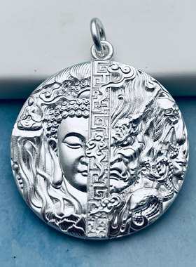 挂坠挂件纯银男佛像原创设计吊坠