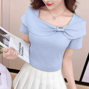 【酷丝爽】短袖T恤女夏季2025新款时尚小衫修身显瘦女士款上衣