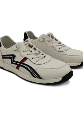 百莉菲男软牛皮2025春新款软底一脚蹬小白板运动休闲单鞋M1251025