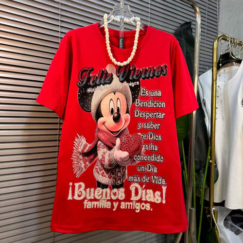 胖妹妹大码春季卡通短袖T恤