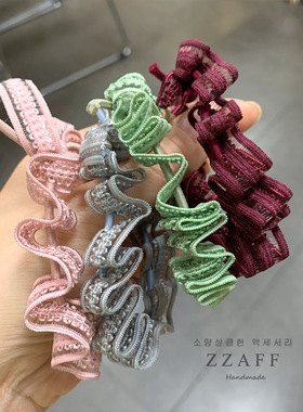 日韩风蕾丝打结高弹力皮筋发圈