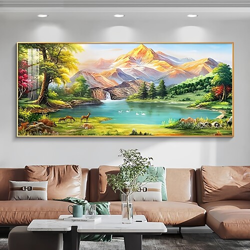 高级感客厅十字绣新款金山聚宝盆