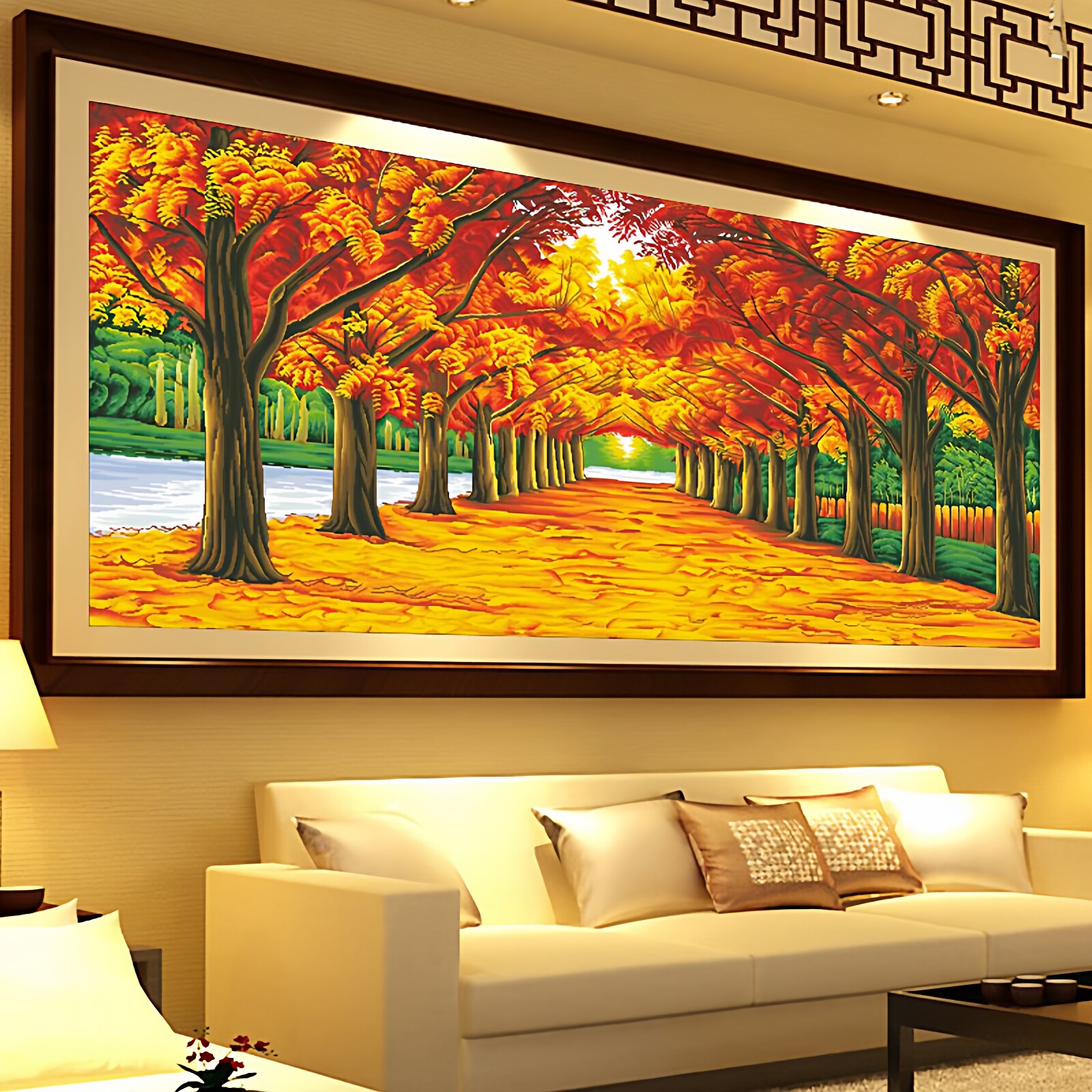 新版黄金满地十字绣2026新款线绣客厅高端大气风景画手工自己刺绣
