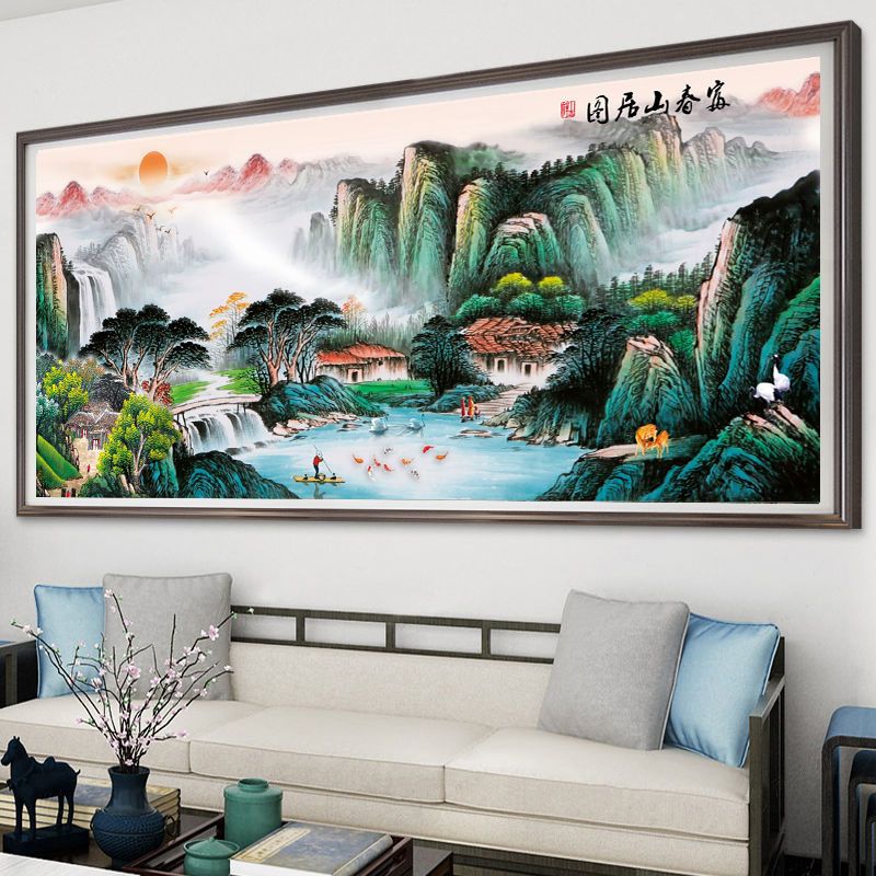 人工绣好的成品富春山居图十字绣新款线绣客厅风景山水挂画纯手工