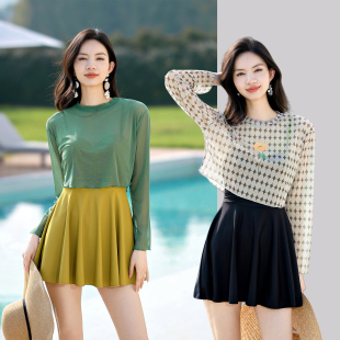 2026新款 泳衣女士连体泡温泉遮肚显瘦微胖遮肉钢托聚拢高级感 大码