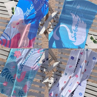 2025新款 游泳专用浴巾速干毛巾吸水浴袍运动女温泉便携海边沙滩巾
