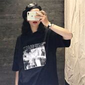 ins衣服2025原宿风女t恤上短袖 古着韩版 怪味美式 宽松新款 潮半袖