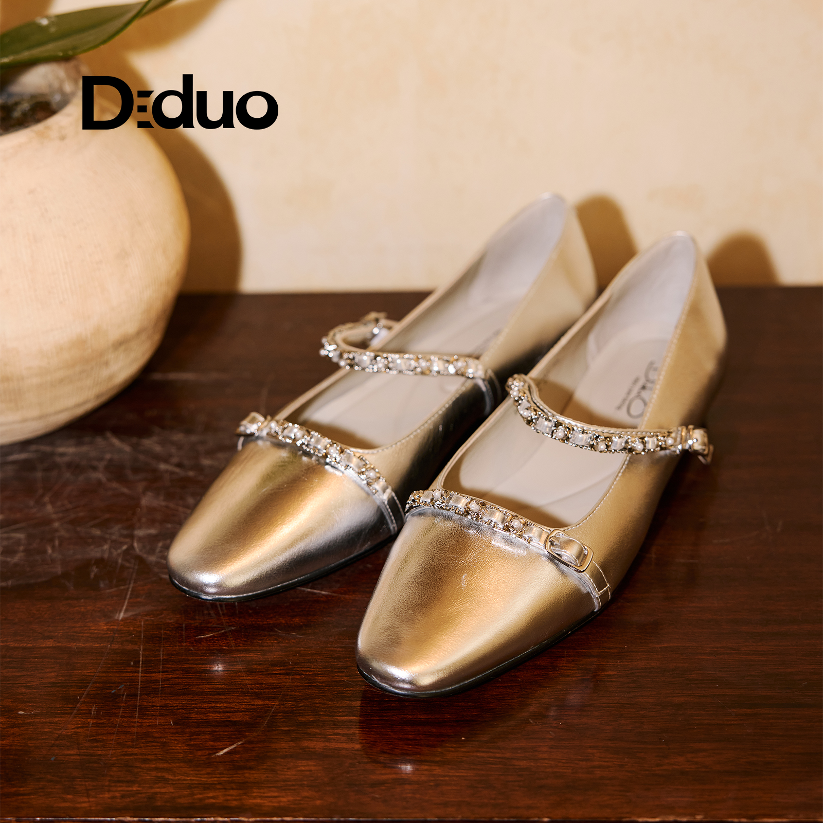 Diduo/迪朵小皮鞋平底玛丽珍鞋