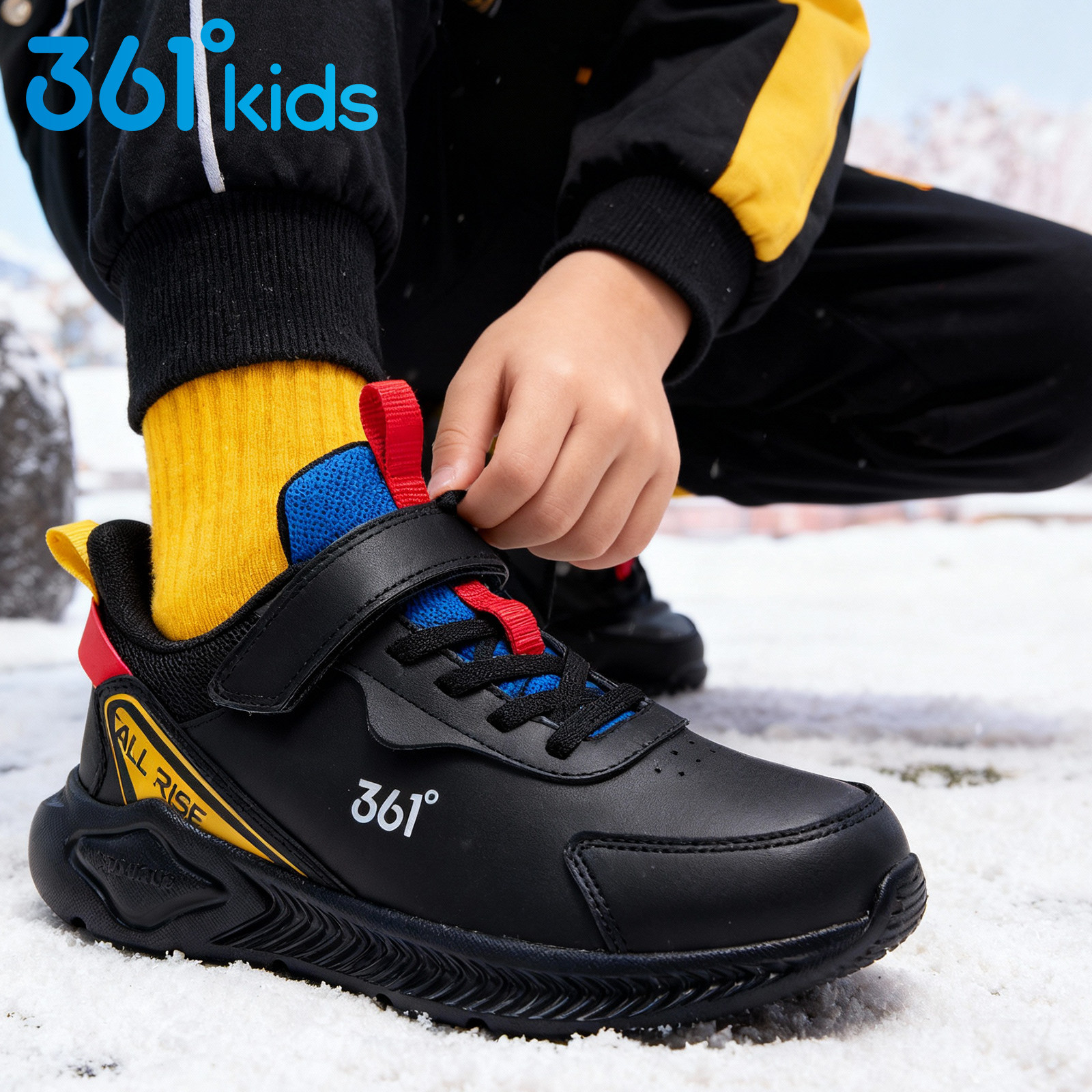 361童鞋 男童运动鞋儿童冬季新款青少年皮面防水轻便大童跑步鞋子