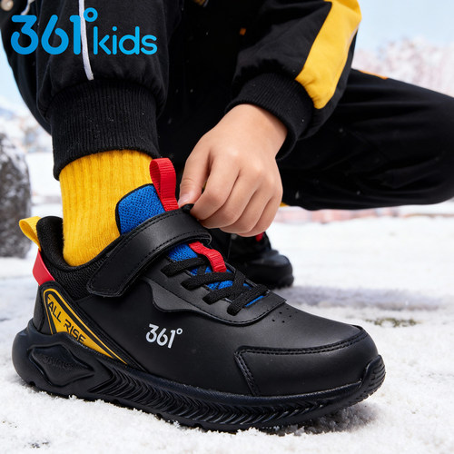361童鞋 男童运动鞋儿童冬季新款青少年皮面防水轻便大童跑步鞋子