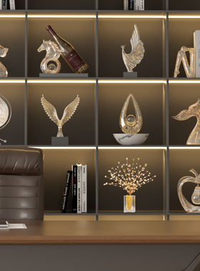 现代轻奢透明艺术办公室摆件