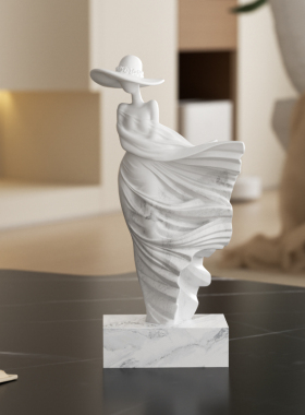 现代简约人物雕塑摆件高级感客厅电视柜装饰品抽象艺术样板房摆设