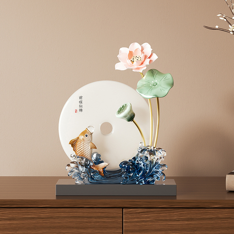 雅尊家居饰品新中式玄关招财寓意