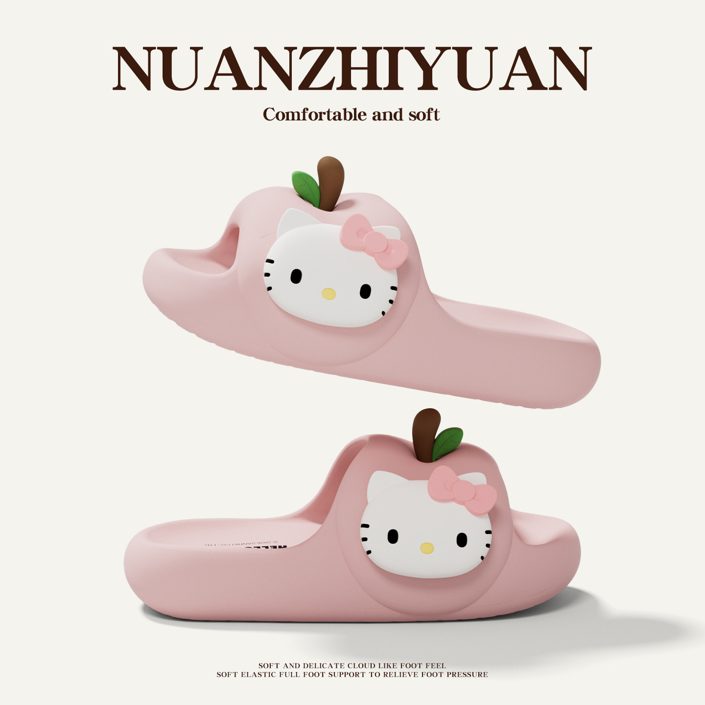 暖之缘三丽鸥联名HelloKitty凉拖鞋女夏季2026新款苹果凉拖居家用图片