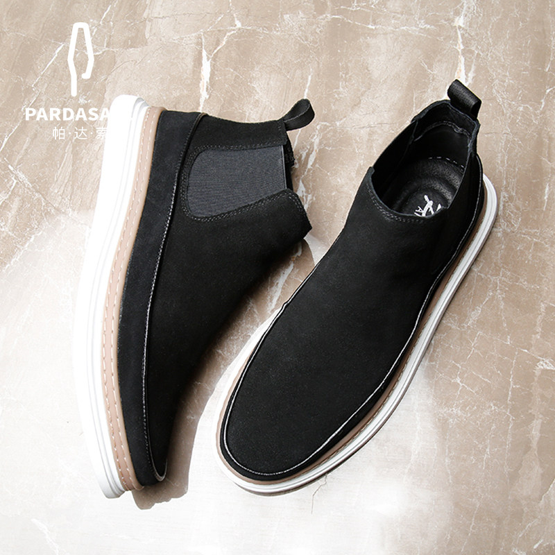 PADASSO WINTER NEW 2021 VELVET CHELSEA BOOTS MENS LEATHER ANKLE BOOTS BRITISH NUBUCK MARTIN BOOTS 211018