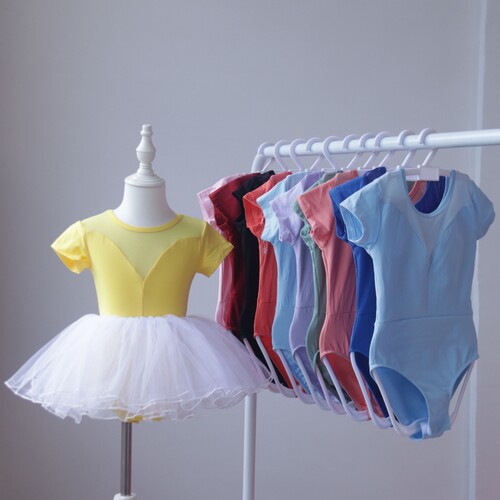 儿童舞蹈服女童练功服女孩夏季短