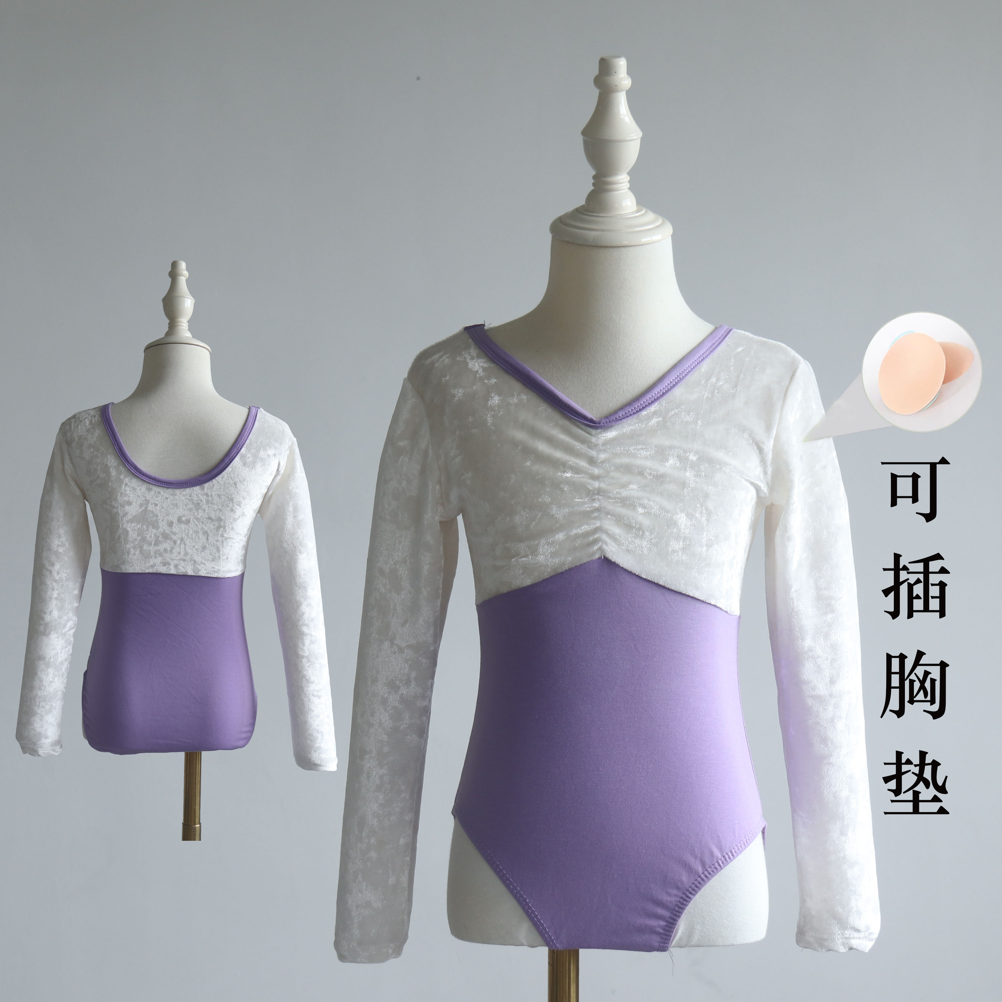 新款舞蹈服女童秋冬季舞蹈服中国舞练功服丝绒长袖芭蕾舞跳舞裙