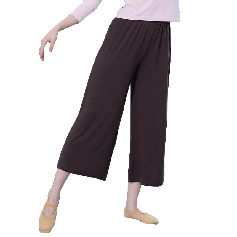 丝光棉七分练功裤男女款红舞鞋