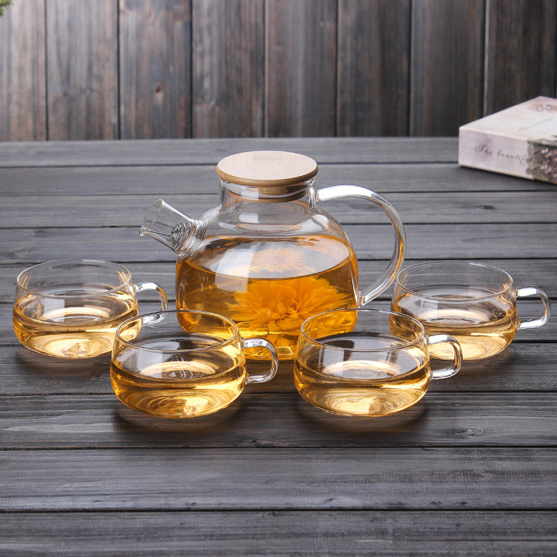 水趣大容量冷水壶玻璃耐热高温防爆凉水壶果汁凉茶壶家用水杯套装