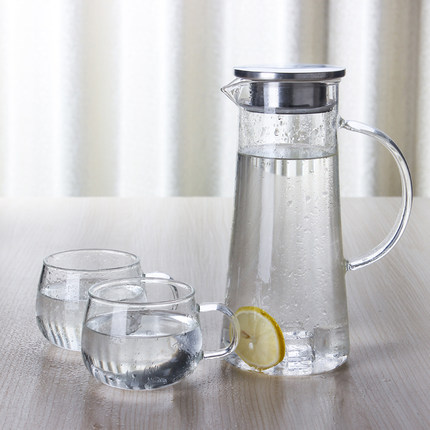 水趣家用耐热高温防爆玻璃冷水壶 大容量直身凉水壶果汁壶套装