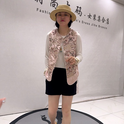 6223女权贵族初秋新品新中式设计刺绣图案气质国风马甲加大码女装