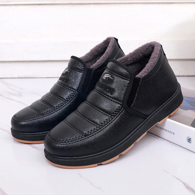 老北京冬季加绒棉鞋皮爸爸鞋防水